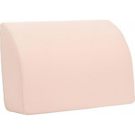 Wedge Cushion with Soft Velvet Cover, Pale Pink Velvet Fabric, Firm Yellow Foam, Support, Length 60 cm × 33 cm (1/5)
