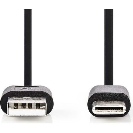 Câble USB 2.0 Nedis CCGP60600BK01 Type-c™ mâle - A mâle 0,1 m Noir (1/3)