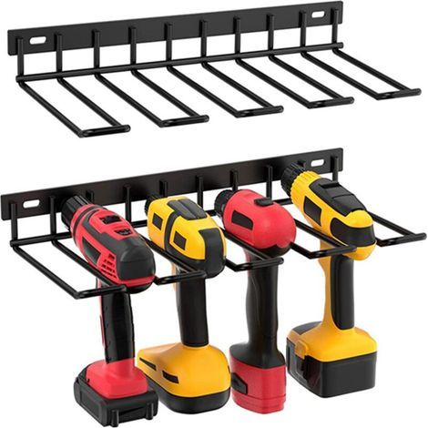 Organisateur mural pour outils électriques, 4 emplacements, porte-outils pour garage, abri à outils, 43 x 19 x 5 cm,1pc (1/5)