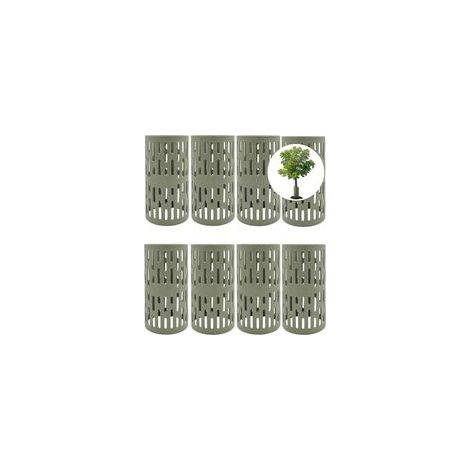 Lot de 8 Protections de Tronc d'arbre en Plastique avec 20 Attaches à Fermeture éclair, Taille réglable, Housse de Protection Contre Les écorces de Plantes en Maille Durable (1/5)
