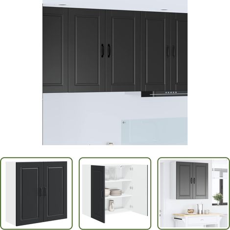 vidaXL Küchenregal - Küchenschrank mit Regal Schwarz 80 x 31 x 80 cm Holzwerkstoff (1/5)