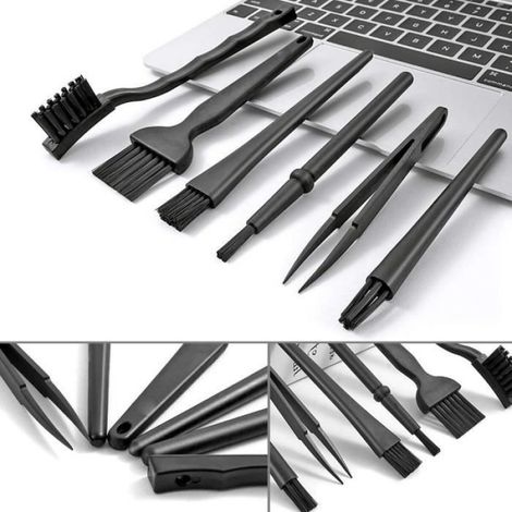 Offre spéciale 6 en 1 plastique petite poignée Portable Nylon Anti-statique brosses nettoyage clavier brosse (1/4)