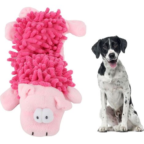 Adorables chats/chiens en peluche, en forme d'animaux, avec des molaires qui couinent, et un cochon rose qui mord. (1/5)