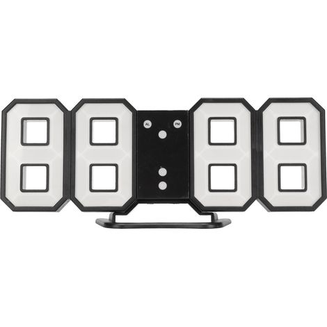 Horloge de bureau numérique LED 3D avec luminosité réglable, fonction snooze, mémoire, affichage de la date et de la température (format 12/24 heures), horloge murale LED. (1/4)