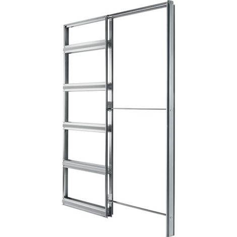 Châssis de porte coulissante simple vantail 930 x 2040 mm – Structure renforcée en acier zingué – Compatible avec portes en bois et verre – Eclisse (1/6)