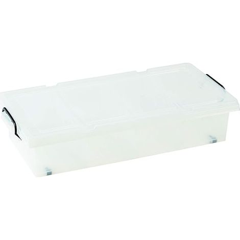 King Home CONTENITORE K-BOX 35L BASSO TRASPARENTE C/RUOTE 78x37x16h cm (1/3)