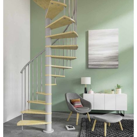 Misterstep - Scala a Chiocciola Ø 138 cm- Modello Hoop - Colore Legno Naturale 12