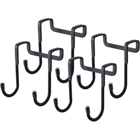 Ganchos para puerta trasera - Paquete de 4 - Ganchos dobles de acero inoxidable - No requiere perforación - Perchero de baño - Cocina y oficina (1/5)