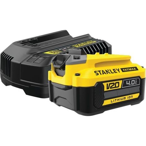 Stanley - Juego de cargador de 4 A y 1 batería de iones de litio de 18 V y 4,0 Ah SFMCB14M1-QW