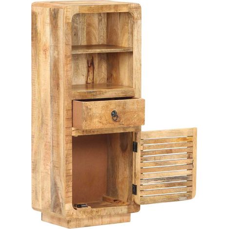Buffet Commode Armoire Luxueux, pour Salon Chambre Entrée Cuisine, 45x32x110 cm Bois de manguier brut OIB2314E (1/5)