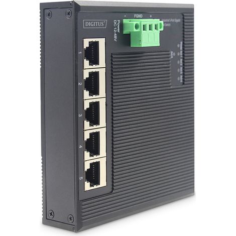 Digitus Switch 5-porte Gigabit Flat Din Rail Industriale