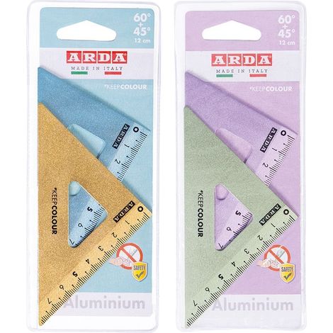 SET DIBUJO ALUMINIO KEEP COLOUR ESCUADRA + CARTABON 12CM