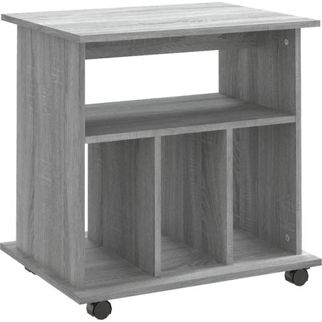 Mobile contenitore da ufficio su ruote 60 x 45 x 60 cm superficie stabile praticità moderna legno composito grigio 020048536