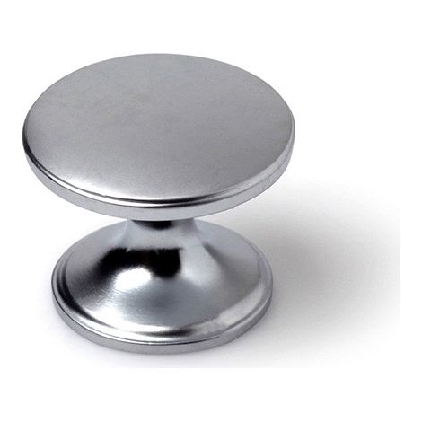 BLISTER CON 4 POMOS REDONDOS PARA MUEBLE FABRICADO EN ZAMAK ACABADO CROMO MATE MOD.756 Ø33mm REI (1/4)