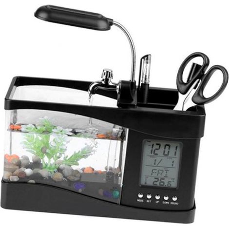 Mini Aquarium Lampe de Bureau avec Calendrier Perpétuel pour Chambre et Décoration de Bureau - AUTRES (1/5)