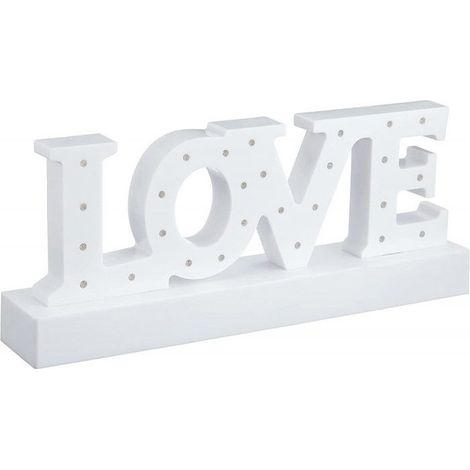 Led en plastique "LOVE" - Blanc - L 31.2 cm x l 6.5 cm x H 13.1 cm (1/4)