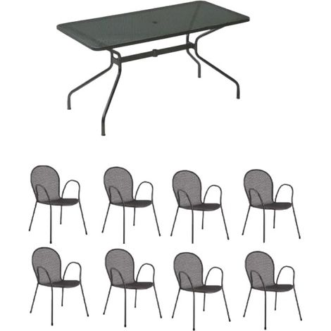 EMU Ensemble Table Change 180 x 80 +8 Fauteuil Ronda Ferro Antico 22