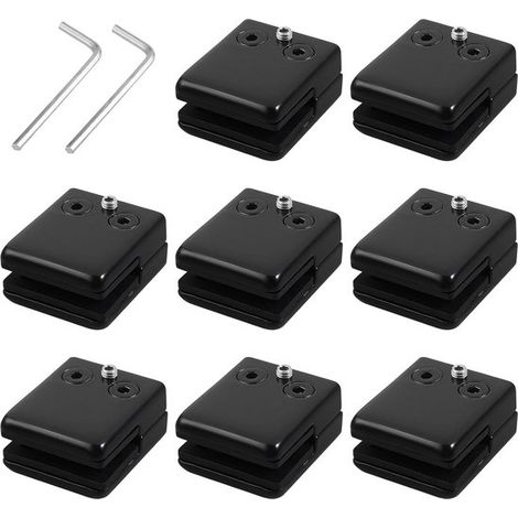 8 pezzi, morsetto per vetro, per 8-10 mm, morsetto per ripiano in vetro, staffa di supporto, morsetto per vetro, anta di armadio in vetro, vetro in acciaio inossidabile (1/5)