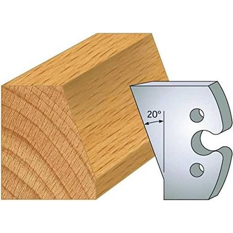 Jeu de 2 Fers Profilés Acier HT 50 x 5,5 mm - N°259 Chanfrein 20° - Outil de menuiserie - Diamwood