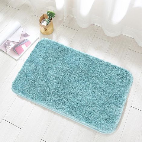 Tapis de Bain Antidérapant Extra Epais Tapis de Absorbant Douche Microfibre de pour Salle de Bain Machine Epais (Vert, 60 x 90cm) (1/4)
