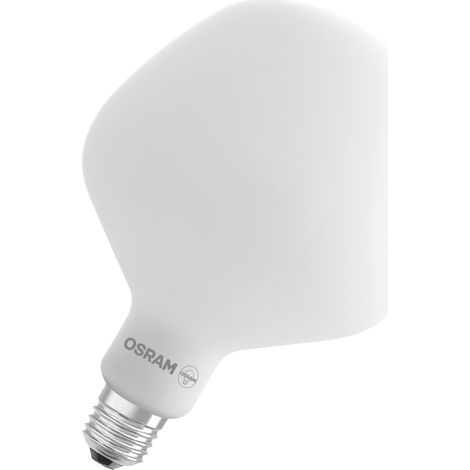 OSRAM Vintage 1906 Big Appest une à intensité variabavec un filament en forme de pomme. Il offre 7,3 W pour 806 lm,E27, verre dépoli, diamètre 135 mm, rendu des couleurs CRI 80, 2700 K, EEK E.
