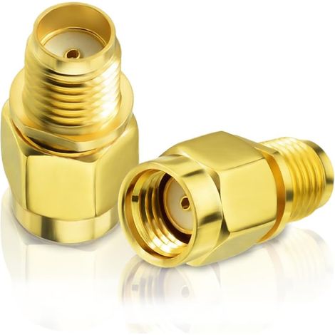 Adaptateur de Mâle RP-SMA à Femelle SMA, Connecteur Coaxial RF Convertisseur / Embout / Raccord, pour Antenne 4G LTE 5G Cellulaire, Modem, Routeur Wi-Fi, Carte Réseau PCIE, Caméra (1/5)