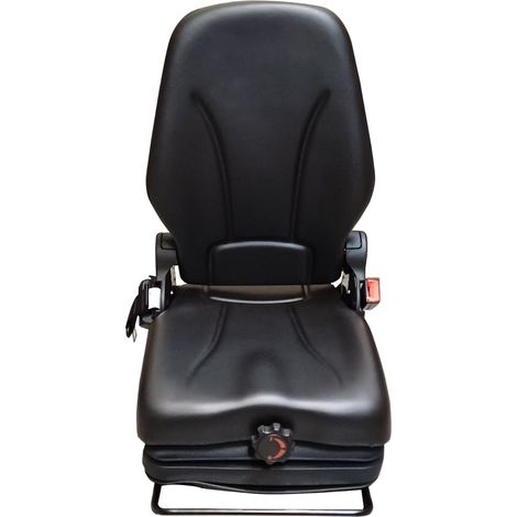 Sedile in ecopelle nero con molleggio meccanico seatindustries
