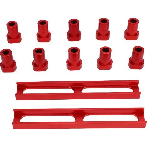 Rutschfeste Bankhakenklemmen, 10 Stück, aus Aluminiumlegierung, Bankanschläge für die Holzbearbeitung, 20 mm Durchmesser mit 2 roten Sockeln (1/5)