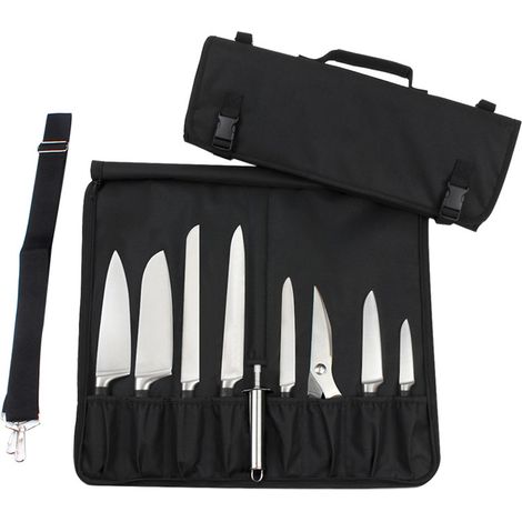 Messertasche, Kochtasche mit robustem Schultergurt und Griff, tragbare Hackmessertasche