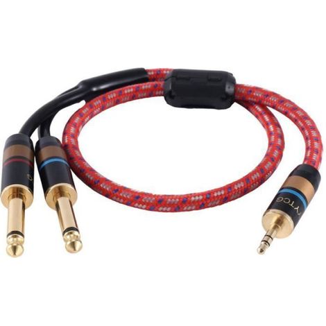 Câble HiFi 3,5 Mm Convertir Double Câble Audio AUX 6,5 Mm 3,5 à 6,5 Câbles de Mixage de Carte Son pour Ordinateur Portable BLENDER (1/4)