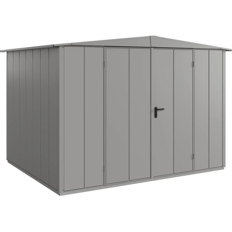 Hörmann Metall-Gerätehaus Berry Modern mit Satteldach Typ 3, 324 x 248 cm, graualuminium, 8 m², 2-flüglige Tür (1/5)