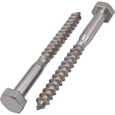 Vis à bois à tête hexagonale en acier inoxydable M10 x 100 mm, vis DIN 571, vis hexagonale, tire-fond (1/5)