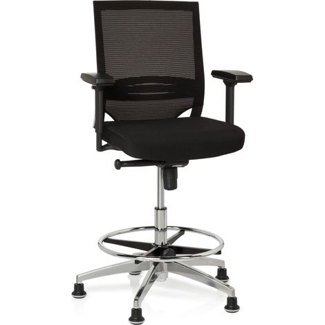 Arbeitsstuhl / Counterstuhl TOP WORK 77 Netzstoff schwarz hjh OFFICE (1/5)
