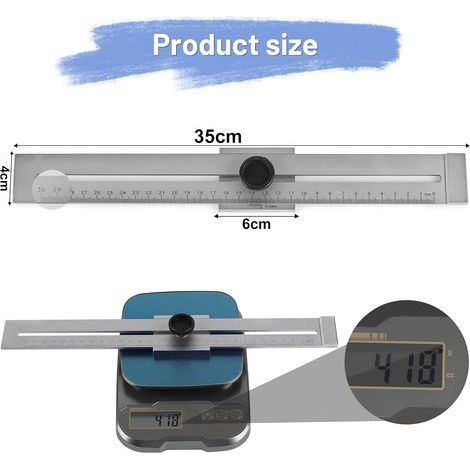 LALAGO Pointe de précision 300 mm, outil de traçage, jauge de traçage, jauge de marquage pour marquage et délimitation précis des marques et des lignes auxiliaires (1/4)