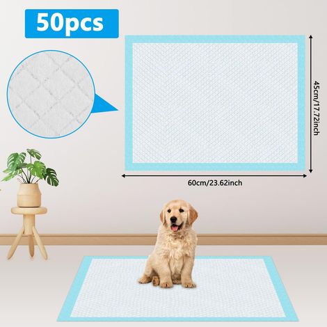 Tapis d'Apprentissage Jetables pour Chiens et Chats 45x60 cm - Alaises Absorbantes Imperméables pour Animaux de Compagnie (Lot de 50 Pièces) (1/5)