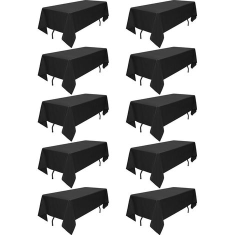 10er-Pack Schwarze Tischdecke 153x260cm Polyester für Haushalt & Gastronomie