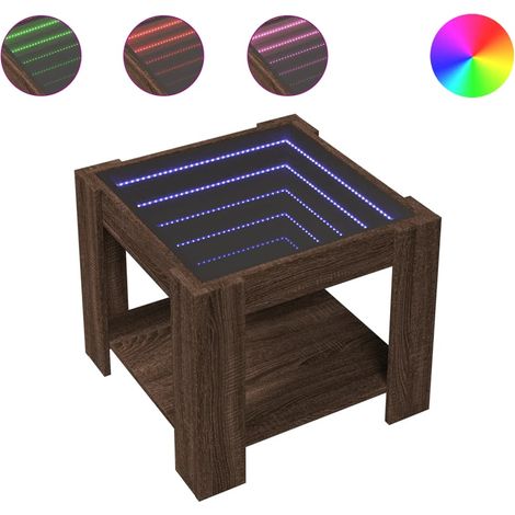 Maison Exclusive - LED-Couchtisch Braun Eichen-Optik 53x53x45 cm