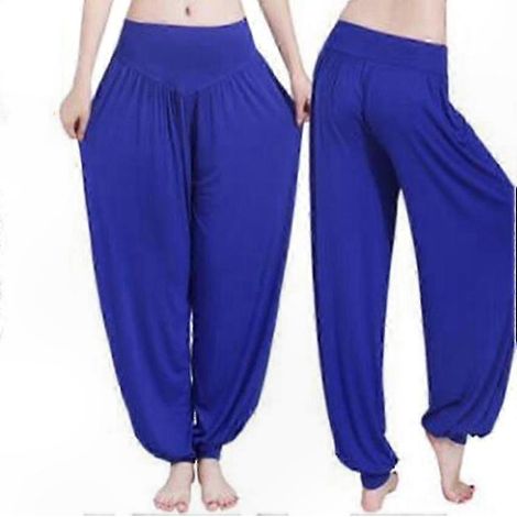 Locker geschnittene Damenhose, lässige Haremshose für Tanz, Yoga, im Bohemian-Zigeunerstil, elastischer Bund, bequem. (1/5)