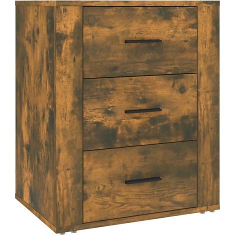 Comodino con 3 cassetti 50 x 36 x 60 cm MDF marrone DEC033664