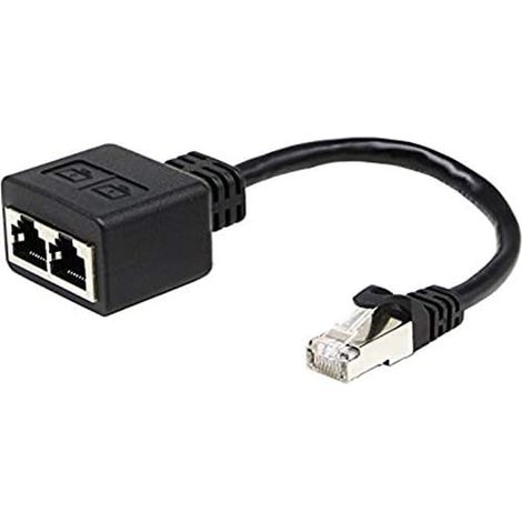The RJ45 male to female dual RJ45 adapter cable (15cm) can be used to switch networks between two computers (not used as a network splitter) (1/5)