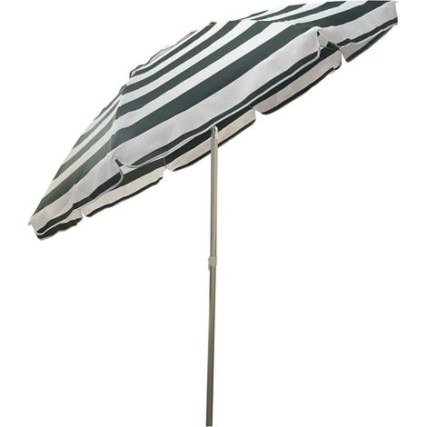 Ombrellone per Giardino 2x2 m Inclinabile Verde Bianco Sacca Tessuto (1/4)