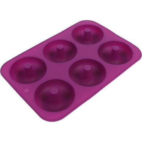Moule à beignets en silicone à 6 cavités, compatible micro-ondes et congélateur (violet) (1/5)