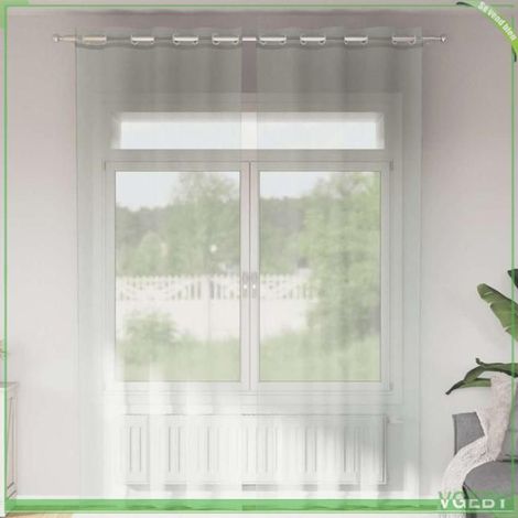 4102111 Rideaux en voile avec illets 2 pcs gris clair 140x260 cm (1/5)