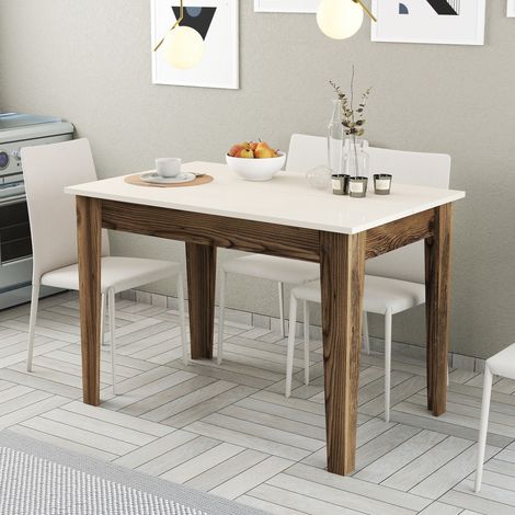 Fester Tisch Zane, 6 Plätze, rechteckig, Tragkraft 120 kg, 110x72x75h cm, Nussbaum braun (1/5)