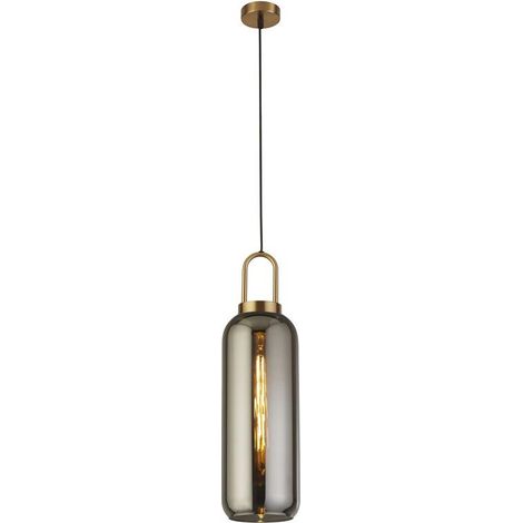 Searchlight Pipette Suspension 1 Lumière, Laiton, Verre Fumé (1/3)
