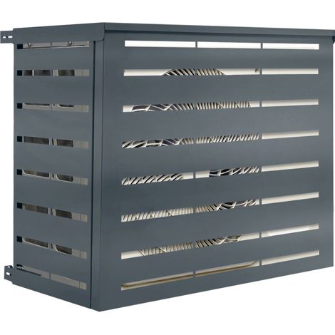 Abdeckung für Klimaanlage Metall anthrazitgrau Schutz Außeneinheit 95 x 48 x 80 cm (1/5)