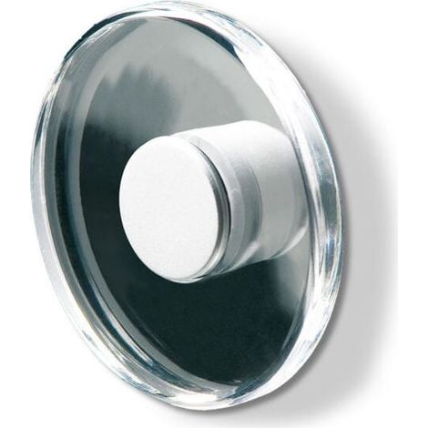Pomolo trasparente rotondo con tappo effetto alluminio 65x20mm - 440 Geo (1/2)