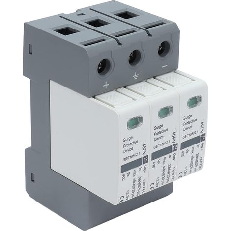 1 Dispositif parafoudre, 3P 20-40KA, 1000VDC, IP20, module électronique, protection basse tension (1/4)