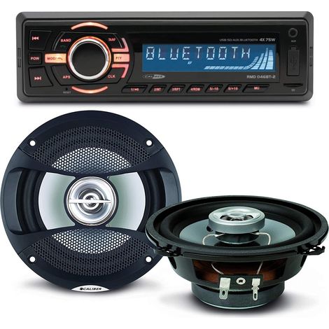 Pack sono voiture Autoradio bluetooth RMD046BT-2 4X75W + 2 haut parleurs 13cm 100W
