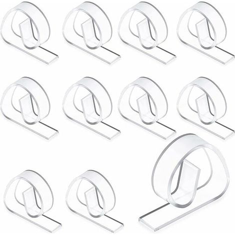 12 Pièces Clips de Nappe en Plastique Transparents Pinces Clips de Couverture de Table Transparents Grande Pince à Nappe Variable pour Table en Plastique Épais Pique-Nique Fête Maison. (1/2)